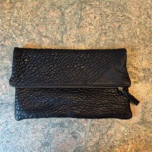 Elegant Black Textured Clutch